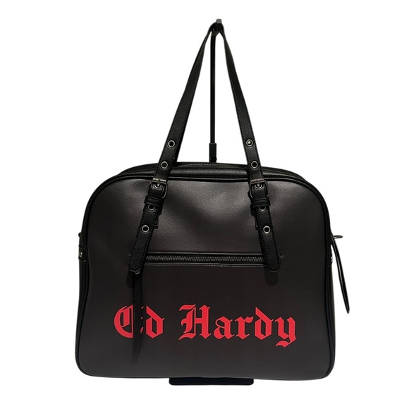 Ed Hardy Geisha Vegan Leather Satchel Crossbody Bag - Picture 4 of 7